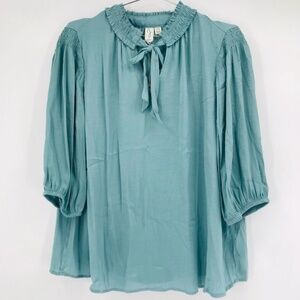 Joie Neck Tie Blouse Blue Size Large